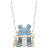 Babyschommel - babyswing - met oren - max. 20 kg - crème, lichtblauw