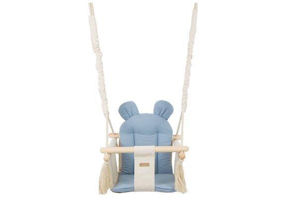 Babyschommel - babyswing - met oren - max. 20 kg - crème, lichtblauw