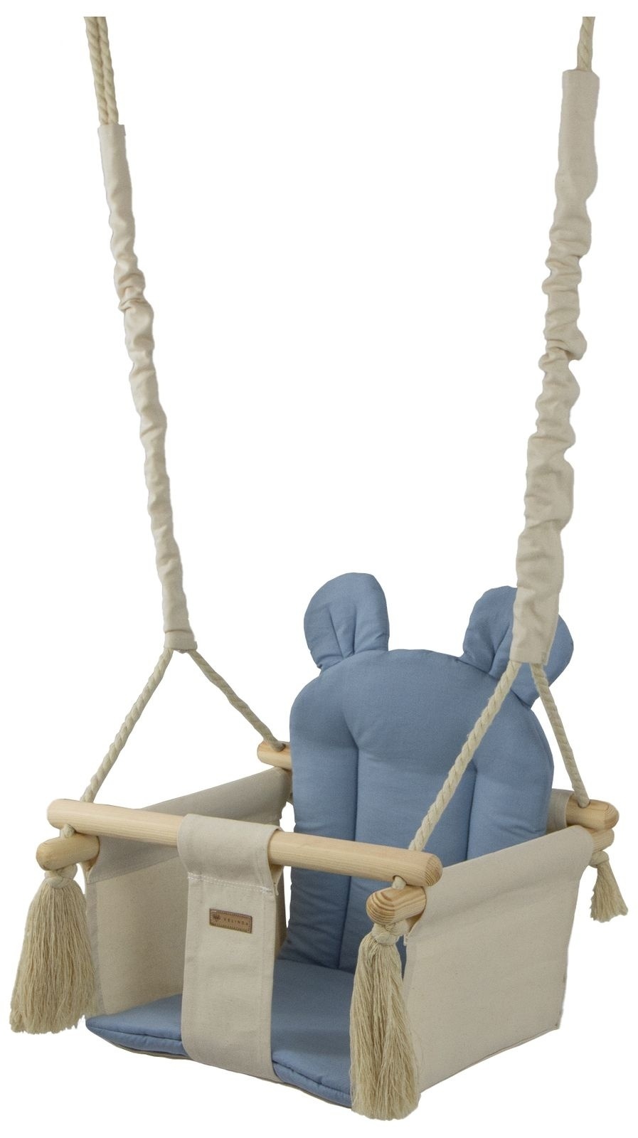 Babyschommel - babyswing - met oren - max. 20 kg - crème, lichtblauw