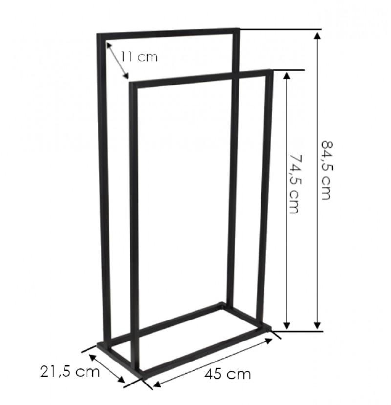 Handdoekenrek - staand - 45x21,5x84,5 cm - mat zwart
