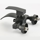 Badkraan met handdouche - opbouw - platte uitloop - zwart