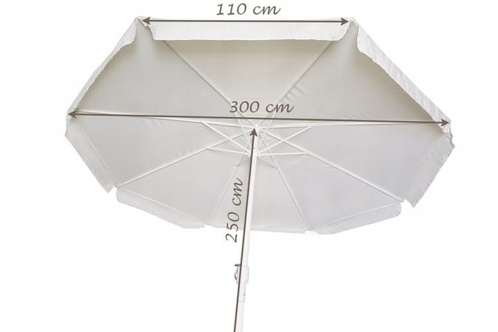 Tuinparasol XL 300 cm – Crème – Opvouwbaar
