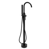 Vrijstaande badkraan - met handdouche - 110 cm hoog - zwart