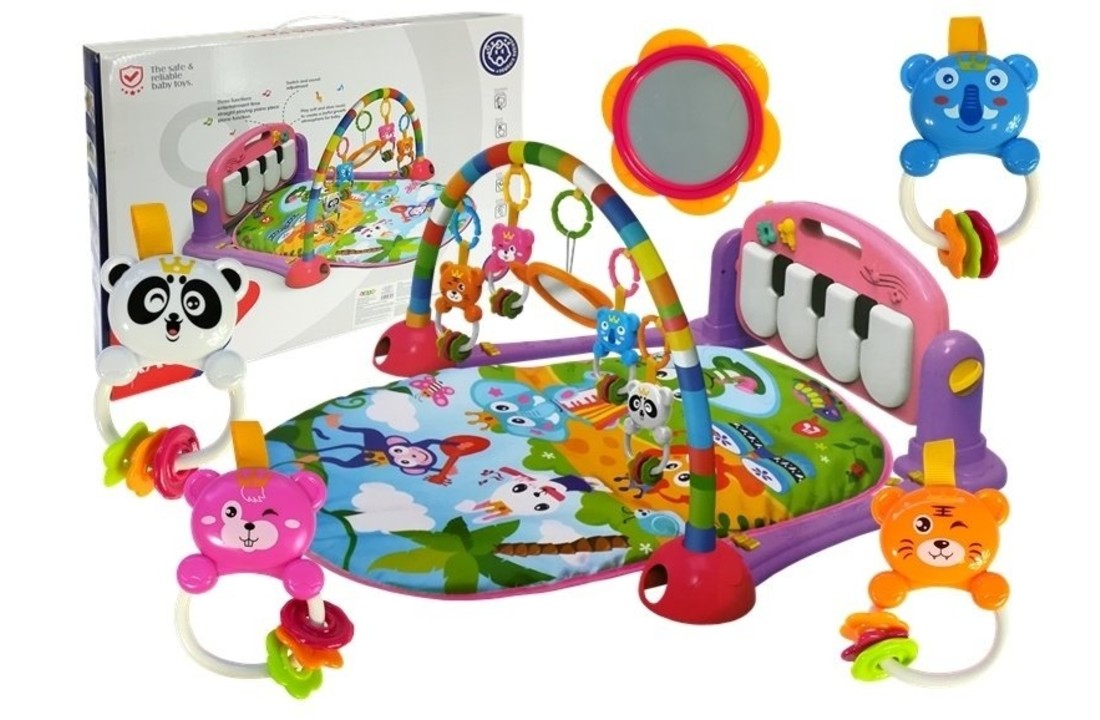 Babygym speelmat interactief met roze piano
