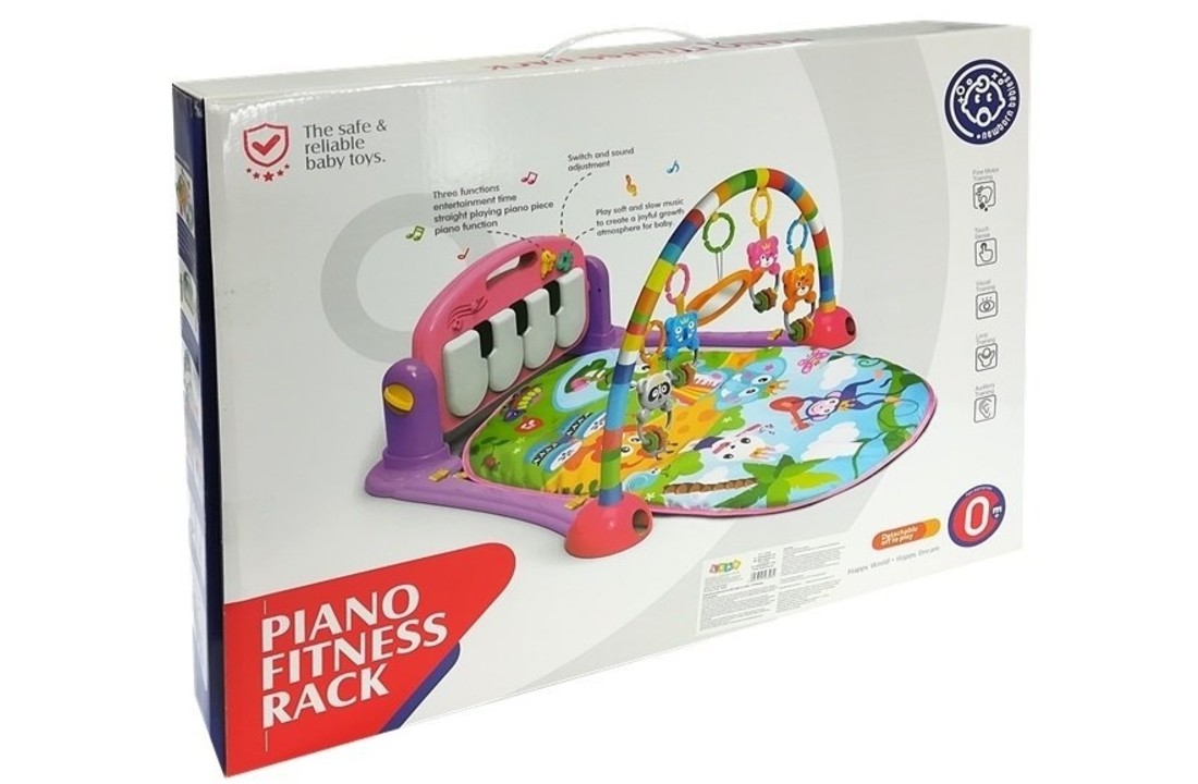 Babygym speelmat interactief met roze piano