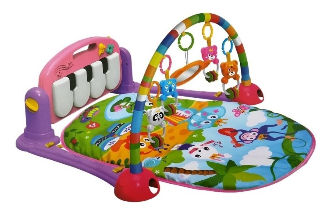 Babygym speelmat interactief met roze piano