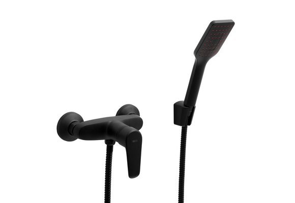 Douchemengkraan voor cabine - wandmontage zwarte douche