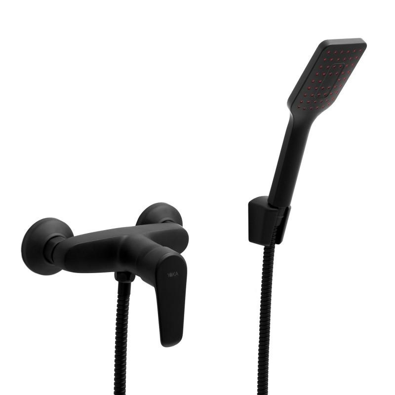 Douchemengkraan voor cabine - wandmontage zwarte douche