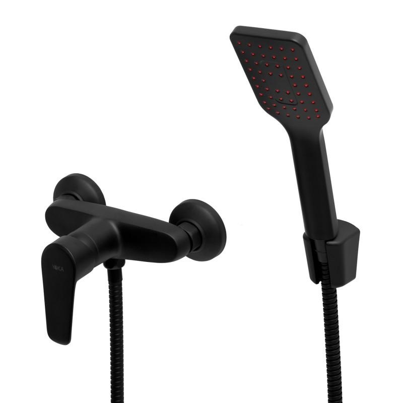 Douchemengkraan voor cabine - wandmontage zwarte douche