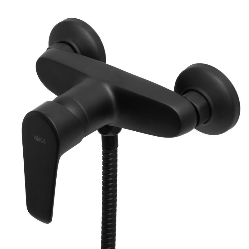 Douchemengkraan voor cabine - wandmontage zwarte douche