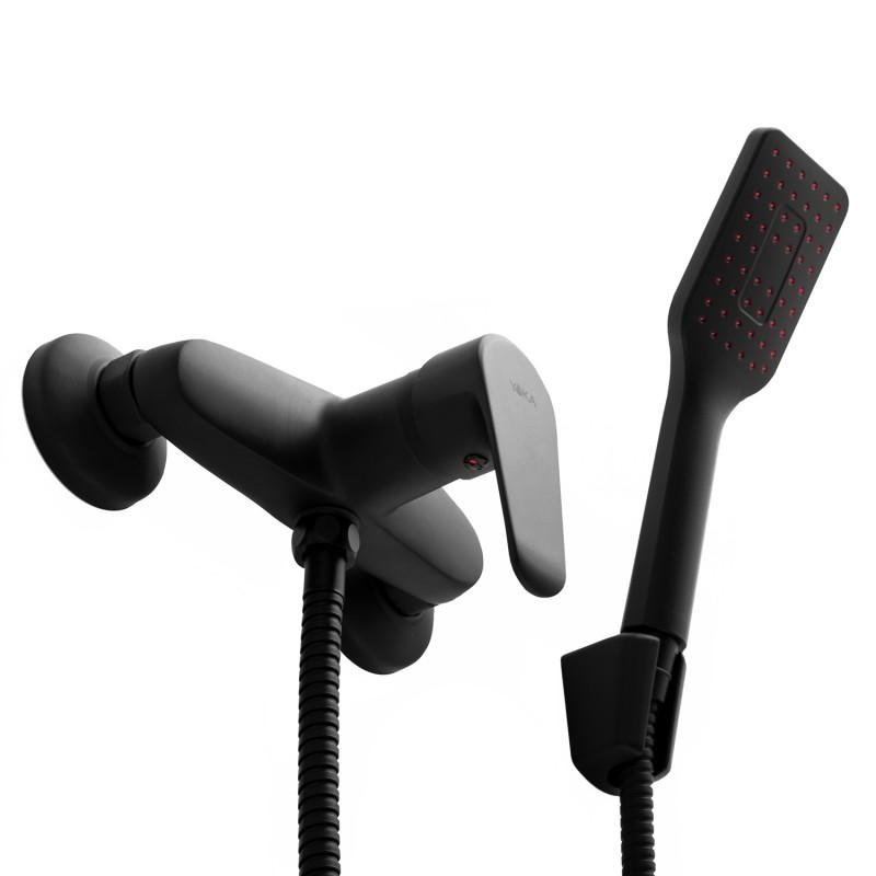 Douchemengkraan voor cabine - wandmontage zwarte douche