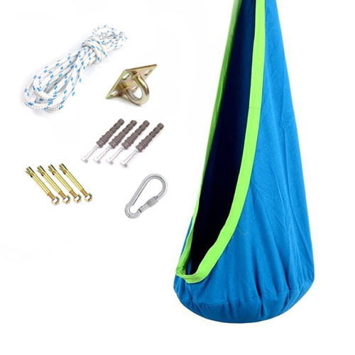 Cocoon hangstoel - hangmat blauw -tot 80 kg