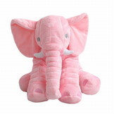 Grote knuffel olifant - pluche knuffel kussen - roze