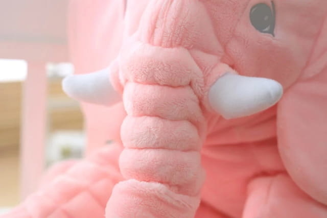 Grote knuffel olifant - pluche knuffel kussen - roze