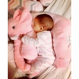 Grote knuffel olifant - pluche knuffel kussen - roze
