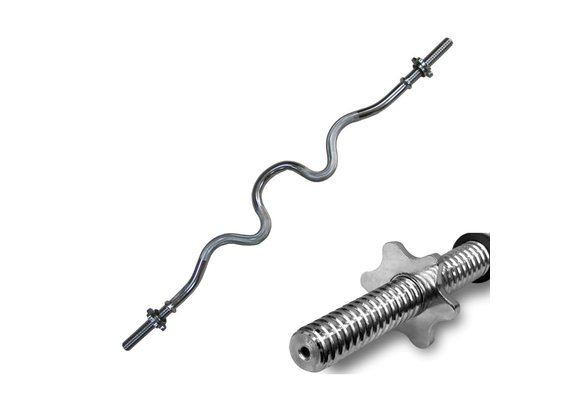 Halterstang - curlstang - met nek vorm - 120 cm - 28 mm