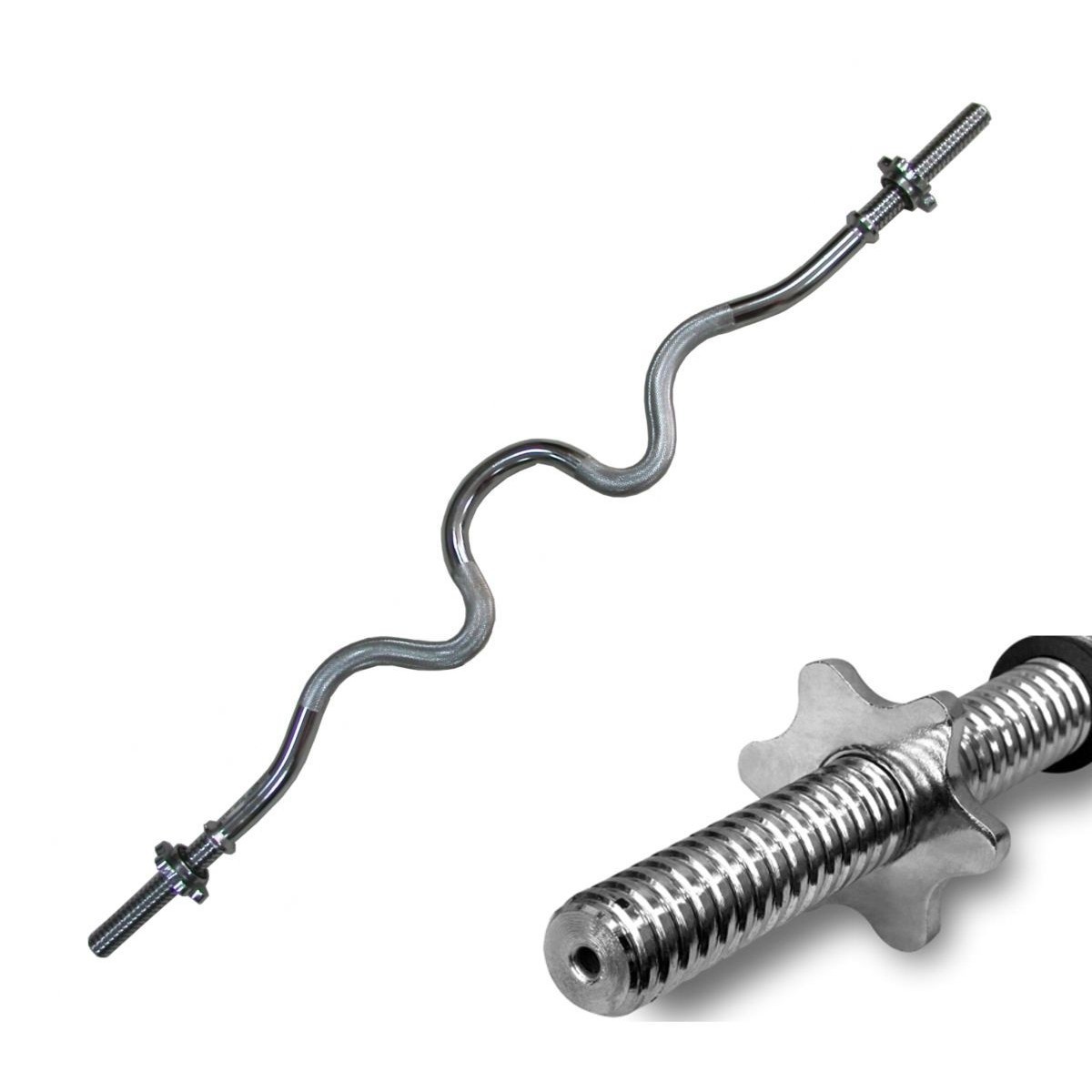 Halterstang - curlstang - met nek vorm - 120 cm - 28 mm