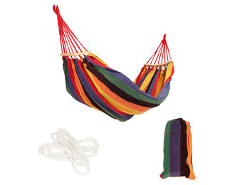 Hangmat 224 x 150 cm – katoen – multi kleur - hoes