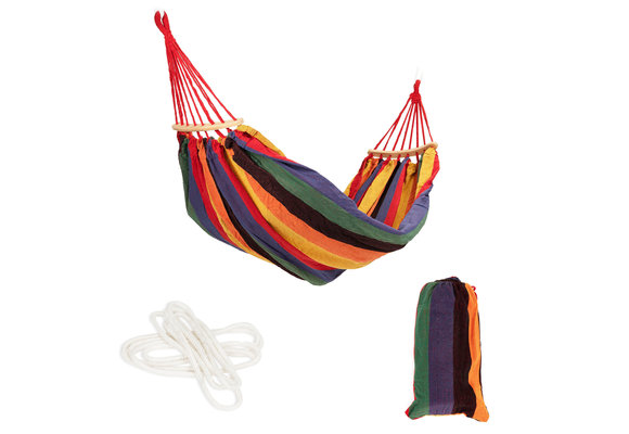 Hangmat 224 x 150 cm – katoen – multi kleur - hoes