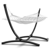 Hangmat standaard - met wielen - 380x130x125 cm - zwart