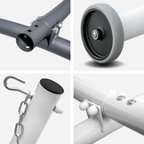 Hangmat standaard - met wielen - 380x130x125 cm - zwart