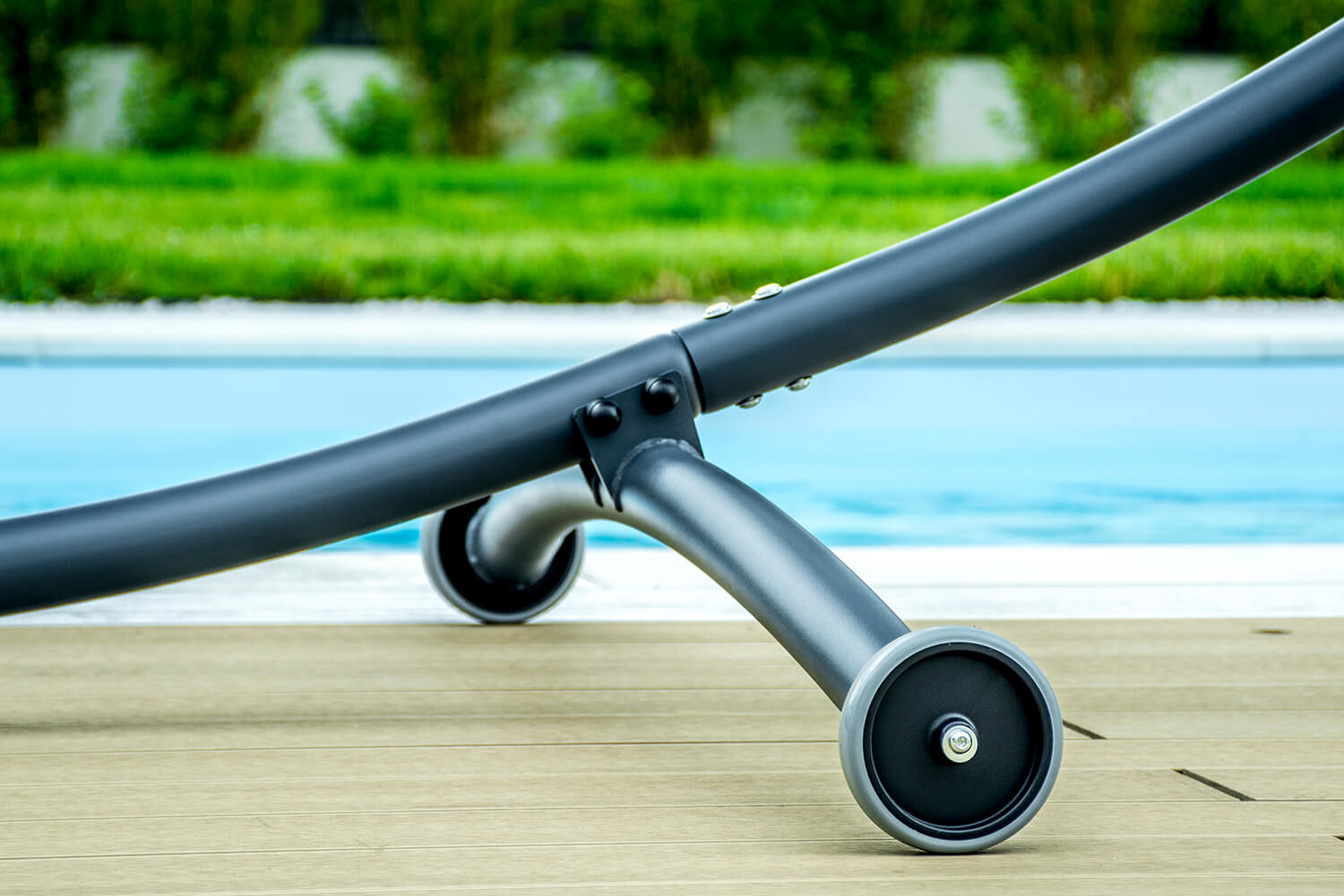 Hangmat standaard - met wielen - 380x130x125 cm - antraciet