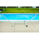 Hangmat standaard - met wielen - 380x130x125 cm - wit