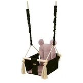 Babyschommel - babyswing - met oren - max. 20 kg - zwart, lichtroze