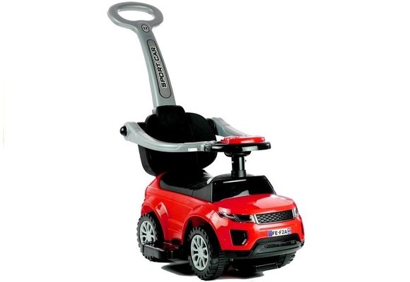 Loopauto - met duwstang - rood - 84x44x85 cm