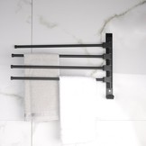 Handdoekenrek - wandmontage - 38,5x24 cm - zwart