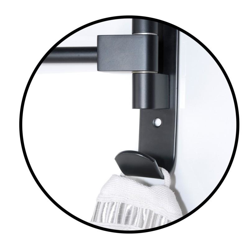 Handdoekenrek - wandmontage - 38,5x24 cm - zwart