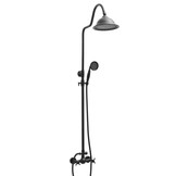 Regendoucheset - retro - met mengkraan - 20 cm - zwart