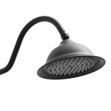 Regendoucheset - retro - met mengkraan - 20 cm - zwart