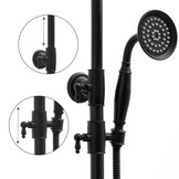 Regendoucheset - retro - met mengkraan - 20 cm - zwart