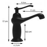 Retro wastafelkraan - zwart - 17,2x17 cm - eengreeps