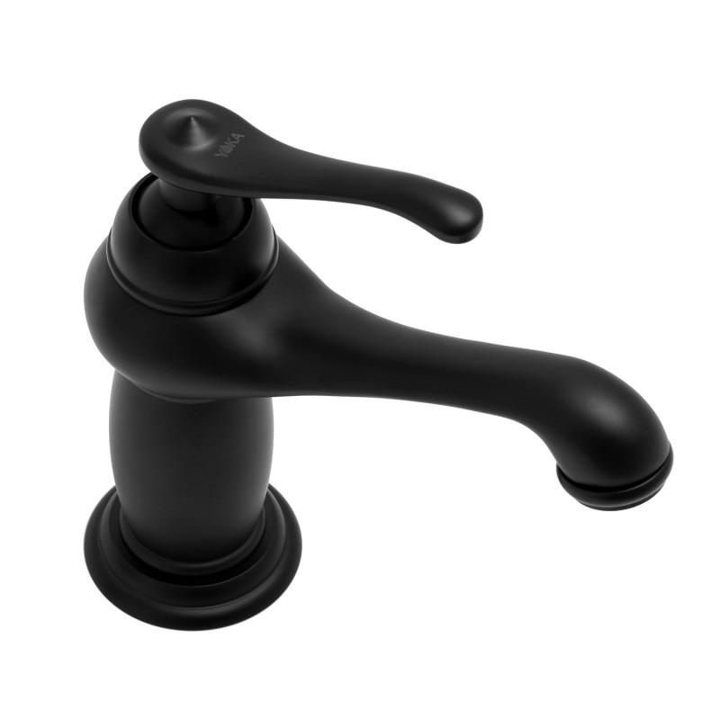 Retro wastafelkraan - zwart - 17,2x17 cm - eengreeps