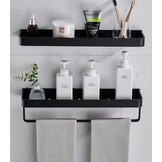 Badkamer schap - metalen wandplank set - 50 cm - zwart