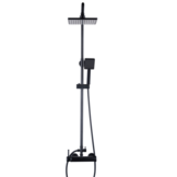 Doucheset - regendouche 20cm - met douchemengkraan - zwart - linkshandig