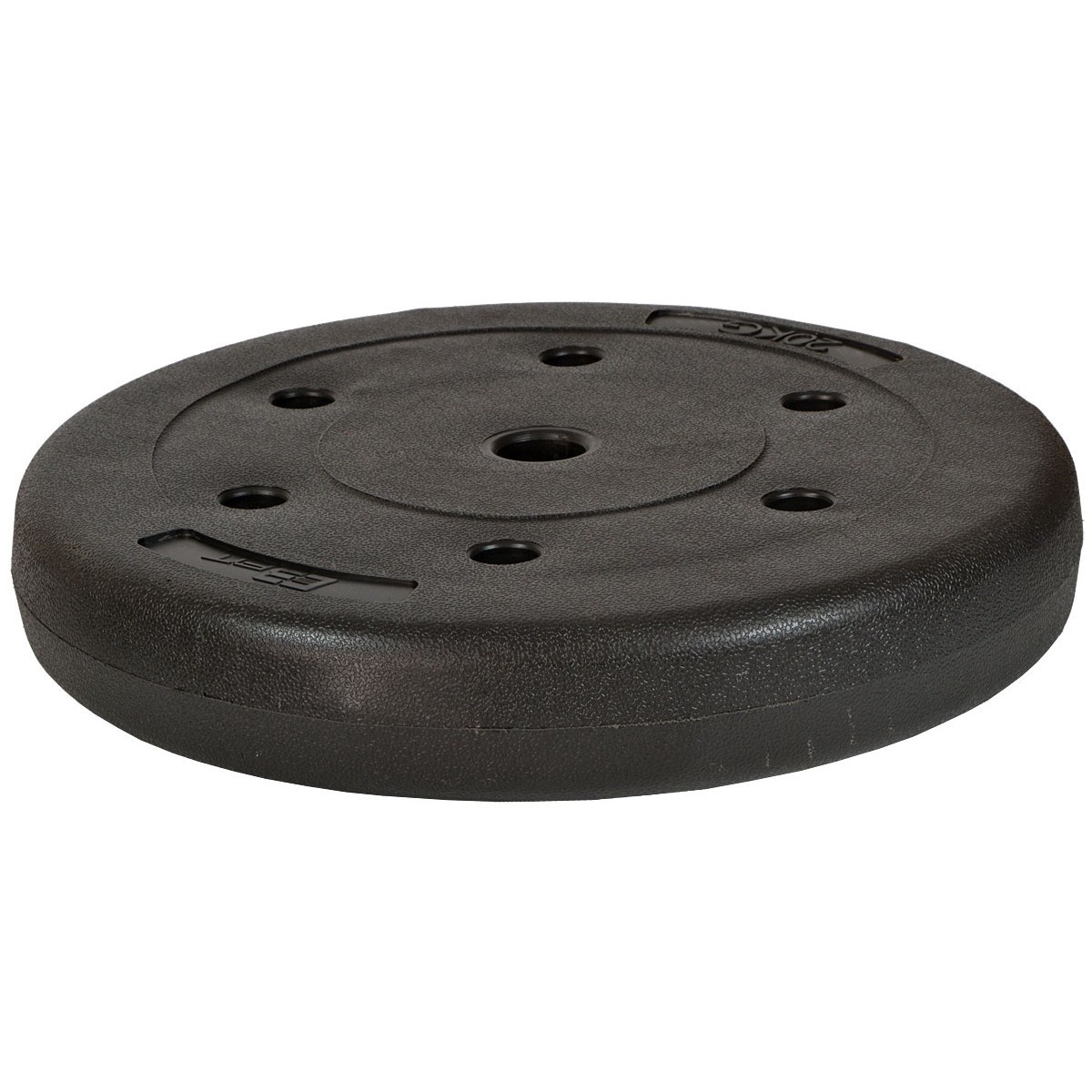 Halterschijf 20 kg - Zwart - met beton - 29 mm stang diameter
