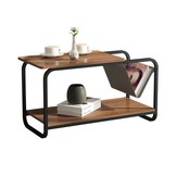 Bijzettafel met krantenbak - 86,5x40x46 cm - loft stijl