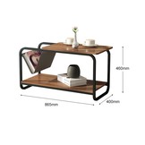 Bijzettafel met krantenbak - 86,5x40x46 cm - loft stijl