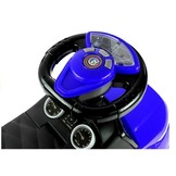 Blauwe loopauto - peuter loopauto met duwstang
