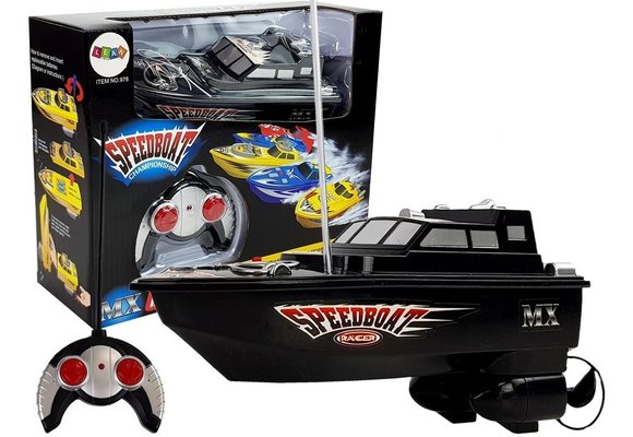 Bestuurbare boot 27 Mhz - 23 cm - zwart - RC speedboot