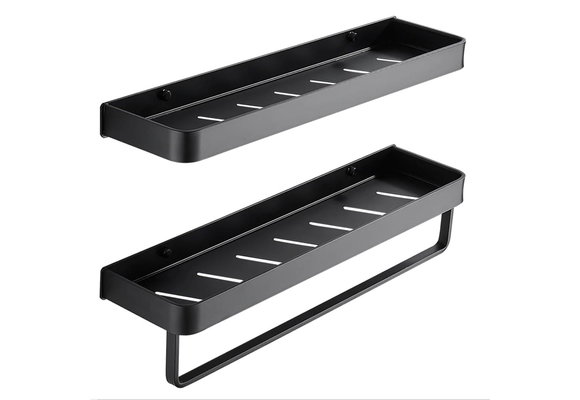 Badkamer schap set - metalen wandplank set - 40 cm - zwart