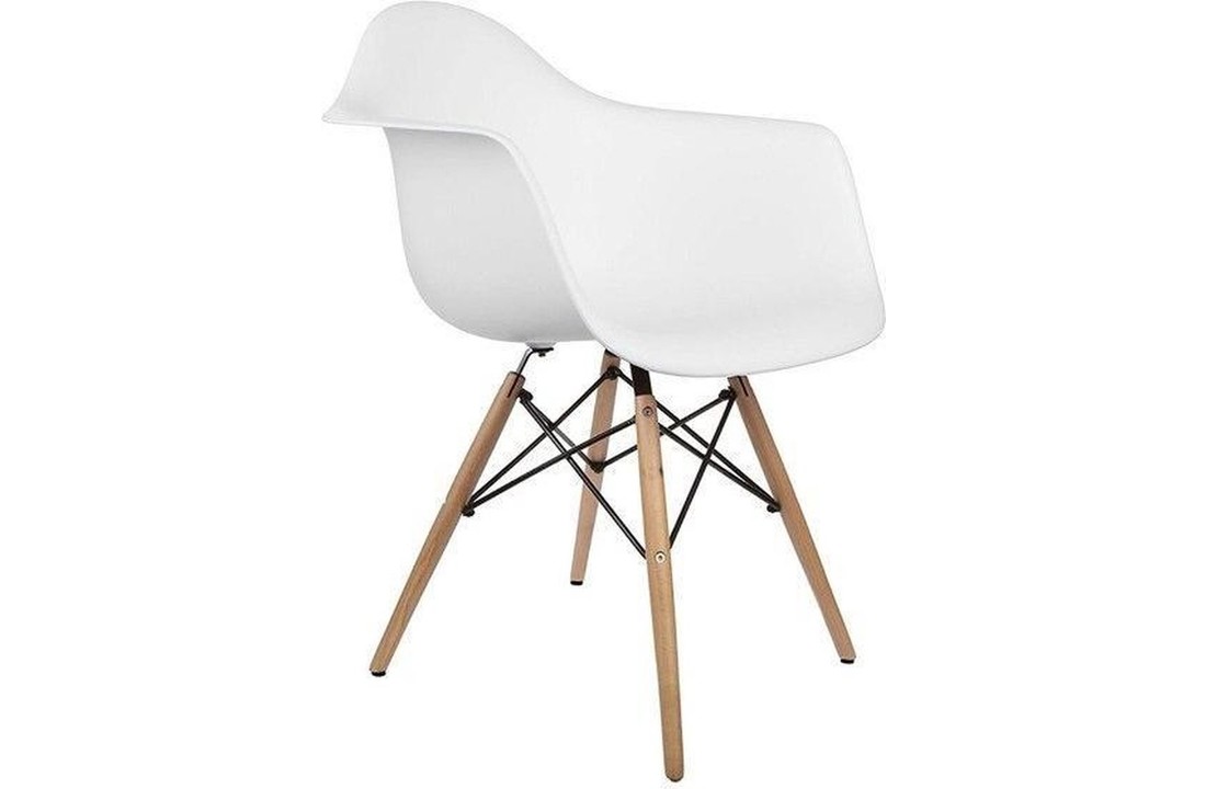 ARIANA - Eetkamerstoelen met armleuning - wit - set van 6