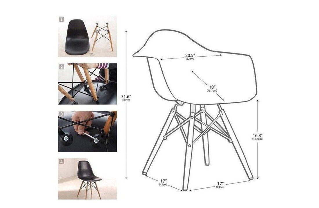 ARIANA - Eetkamerstoelen met armleuning - wit - set van 6