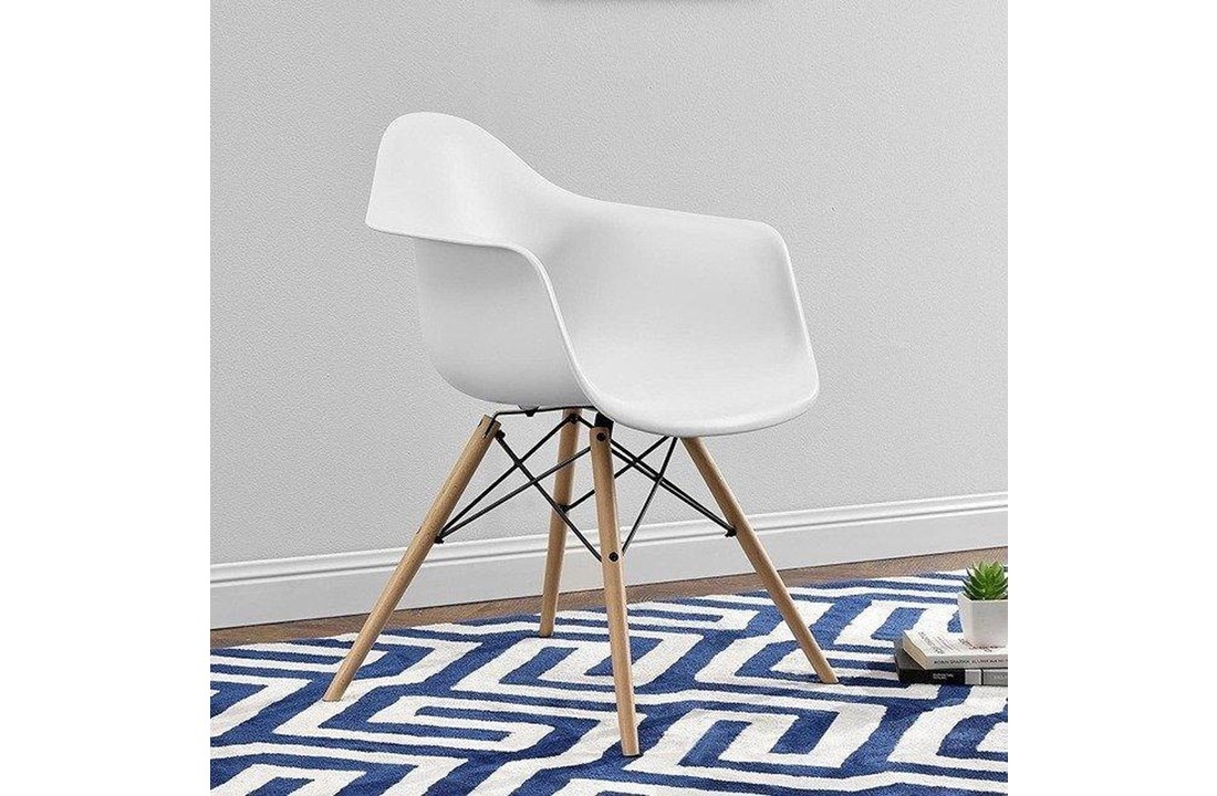 ARIANA - Eetkamerstoelen met armleuning - wit - set van 6