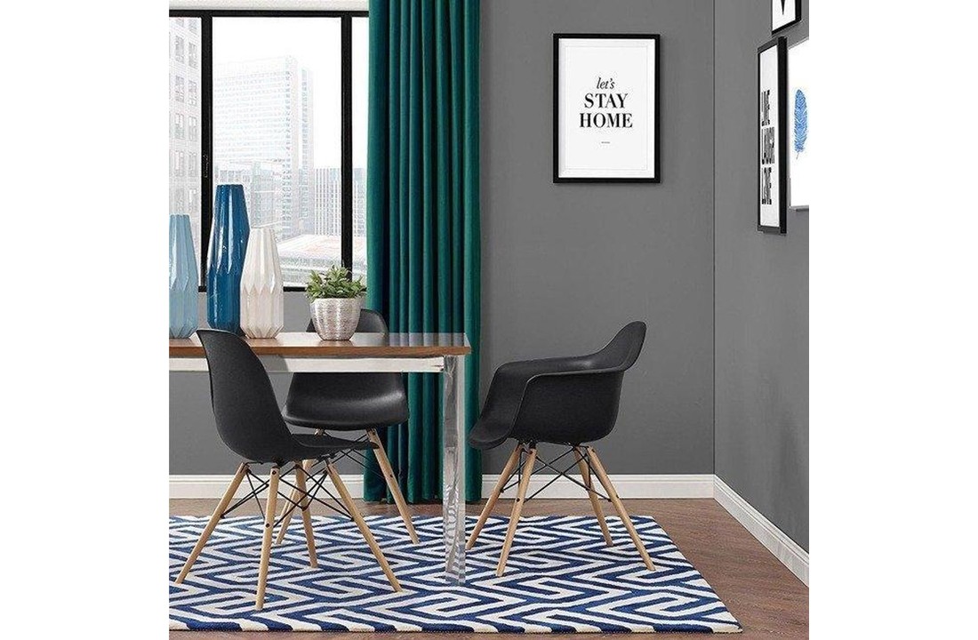 ARIANA - Eetkamerstoelen met armleuning - zwart - set van 6
