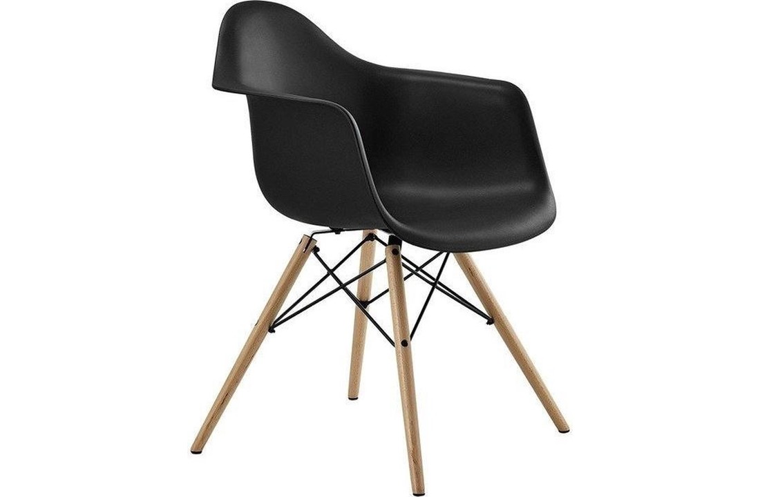 ARIANA - Eetkamerstoelen met armleuning - zwart - set van 2