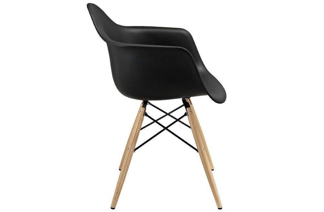 ARIANA - Eetkamerstoelen met armleuning - zwart - set van 2